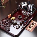 西施紫砂茶具套装配神龙见首玻璃钢茶盘带四合一快速电炉