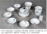 高档手绘定窑白瓷功夫茶具套装特价陶瓷茶具礼品盖碗茶具10入