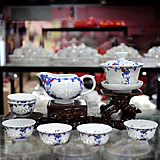 景德镇名瓷玲珑茶具青花瓷茶具套装镂空竹陶瓷茶具