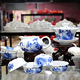 8頭新款正品景德鎮(zhèn)彩青花瓷茶具荷塘月色陶瓷茶具陶瓷茶具套裝