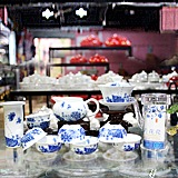 新款高檔景德鎮(zhèn)青花瓷茶具套裝月色清影陶瓷茶具玻璃紅茶茶具白瓷功夫茶具