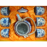 7頭藍(lán)牡丹提梁茶具