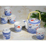 7頭鯉魚躍龍門橋壺茶具