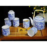 7頭春耕圖橋壺茶具