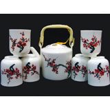 7頭手畫梅花橋壺茶具
