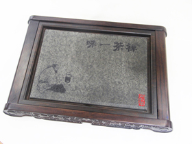 黑檀塑石面茶盤