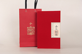 半斤絨布手工制茶簡易盒(紅)