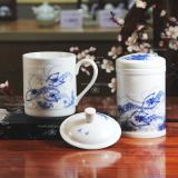 手繪青花茶友蝦趣