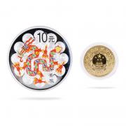 東方收藏2012龍年生肖圓形彩色金銀幣紀(jì)念幣彩金銀龍(1/10盎司金+1盎司銀)