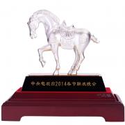 東方收藏2014年央視春晚銀馬擺件