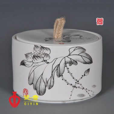 彩花花卉茶叶罐
