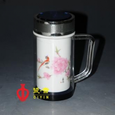 水點桃花辦公杯