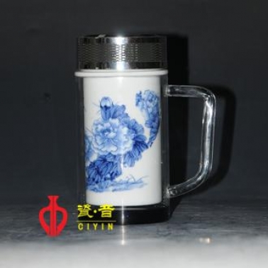 牡丹辦公杯