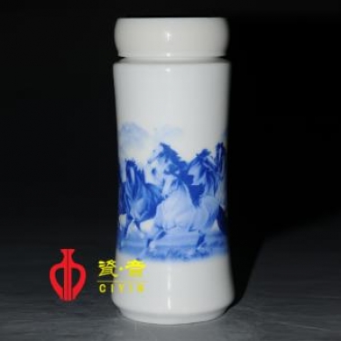 馬到成功陶瓷杯