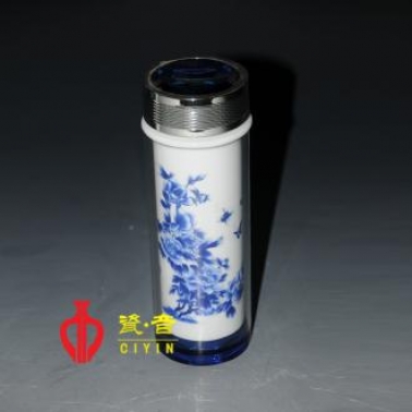 富貴花開(kāi)陶瓷杯