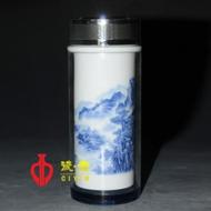 青花山水陶瓷杯