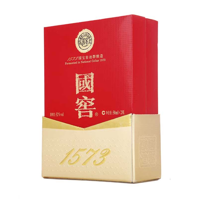 52度瀘州老窖國窖1573小酒50ml*2禮盒裝瀘州老窖官方商城