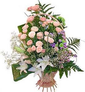 ELS-玫瑰百合花籃