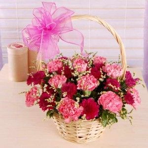 新加坡-溫暖康乃馨花籃