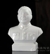 邓小平德化白瓷伟人领袖人物雕塑家居办公书房工艺品摆件