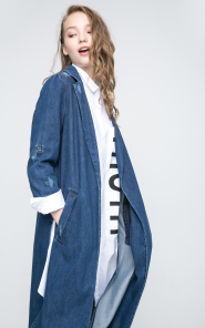 寬松開叉磨破開衫牛仔西服