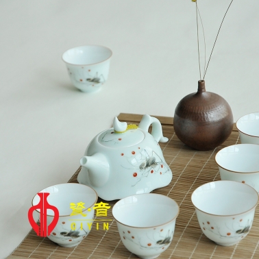 10頭影青高檔茶具