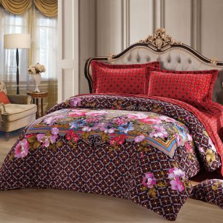 罗莱家纺床上用品四件套床单被套枕套Q818-4复古花卉新棉绒套件