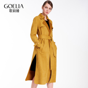 歌莉娅女装2016年秋季新品麂皮反领长袖风衣169R6E220