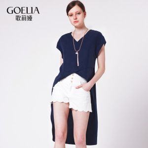 歌莉娅女装2016年夏季新品交叠式梭织上衣165K3B43A