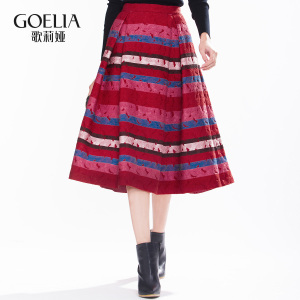 2015年冬季新品間條提花大擺裙15SH2B170
