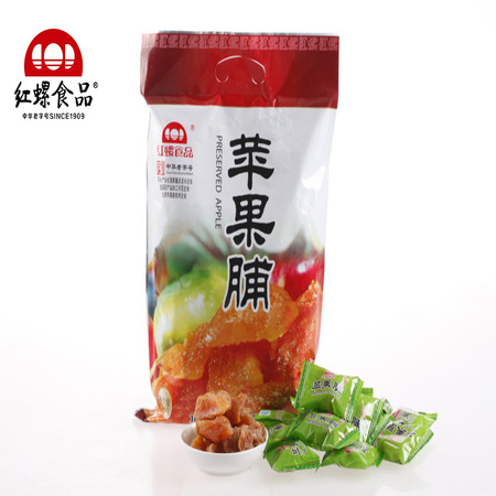 蘋(píng)果脯500g北京果脯蜜餞紅螺食品中華老字號(hào)果干休閑零食小吃