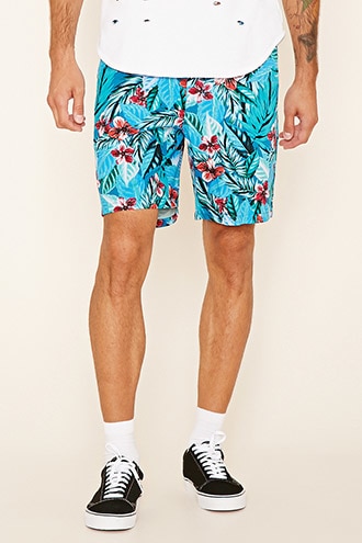 男士热带风花朵沙滩短裤