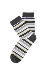 弹力撞色条纹三双中筒袜子E21631Q517E3-PACKLINELONGSOCKS