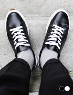 WhiteStringLeatherShoes