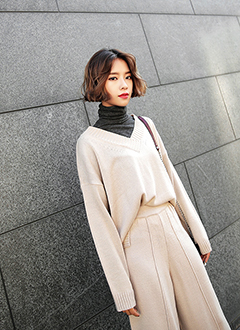 VNeckLooseFitSweater
