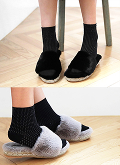 FauxFurSlideSandals