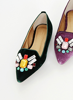MultiColorCubicPointedToePlatShoes