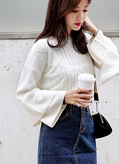 RuffledCroppedSweater