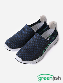 GreenFishWovenShose-Navy/Green