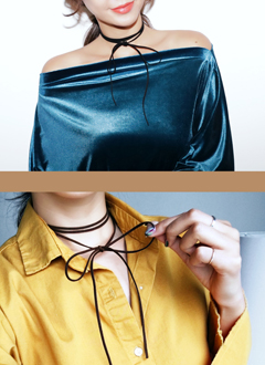 FauxSuedeLongStrapNecklace