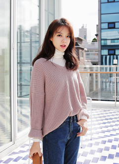 VNeckLooseFitSweater