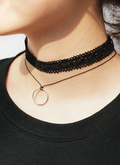 StrapAndLaceChockerNecklace