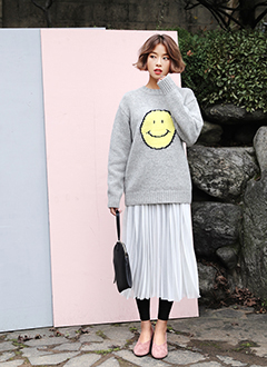 SmilePrintingWoolKnitTee