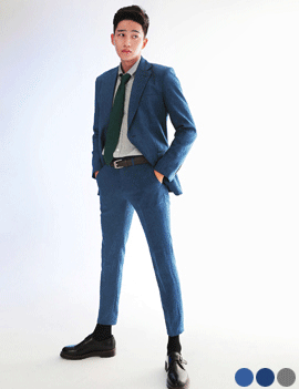 DenimTexture2ButtonJacket