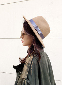 RibbonStrapWoolFloppyHat