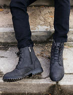 HiddenWedgeLeatherLace-upBoots