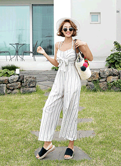 StripedWideJumpsuit