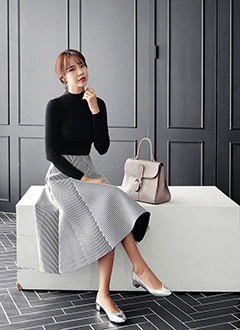 SlimFitKnitTeeAndNeopreneSkirtSet