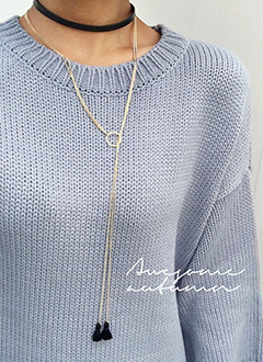 BlackTassleLongNecklace