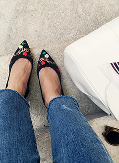 Embroidery&SpangleSlingbackMiddleHeel